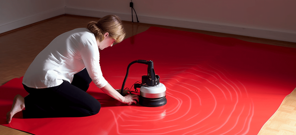 image of a person using a hairdryer on dent vinyl